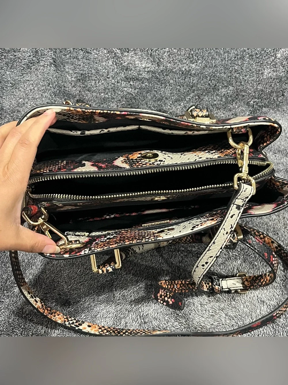 ALDO Legoiri Top Handle Bag (Red/Multicolor Snakeskin variant)
